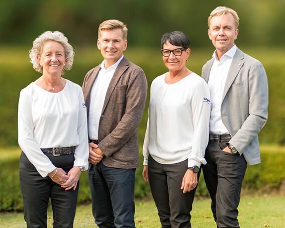 Siv Berthagen, Marketingschef Lars Adde, Administrerende Direktør Helle Thomas, Salgschef Norge, Danmark og Finland Anders Jemth, Salgschef Sverige